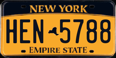 NY license plate HEN5788