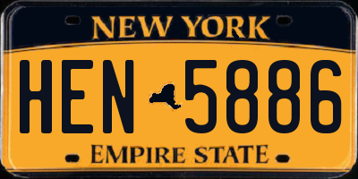 NY license plate HEN5886