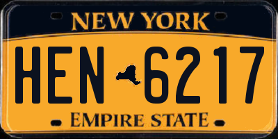 NY license plate HEN6217