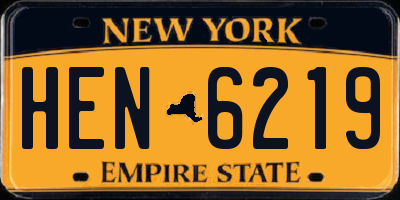 NY license plate HEN6219