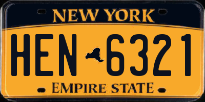 NY license plate HEN6321