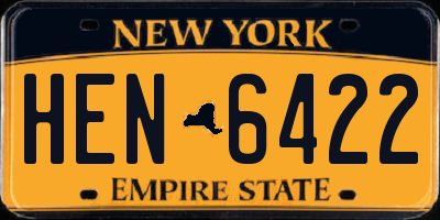 NY license plate HEN6422