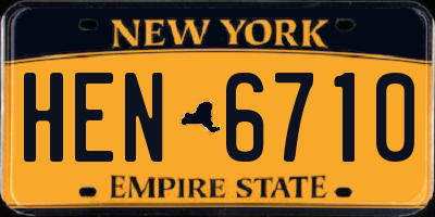 NY license plate HEN6710