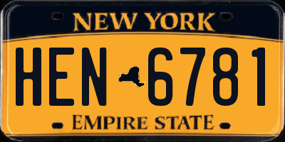 NY license plate HEN6781