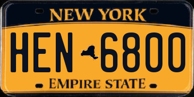 NY license plate HEN6800