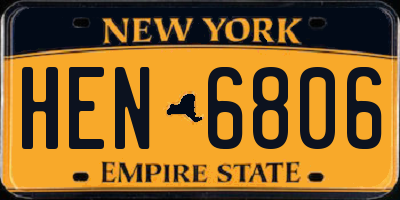NY license plate HEN6806