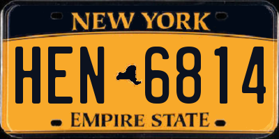 NY license plate HEN6814