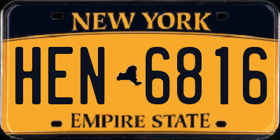 NY license plate HEN6816