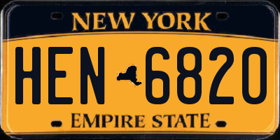 NY license plate HEN6820