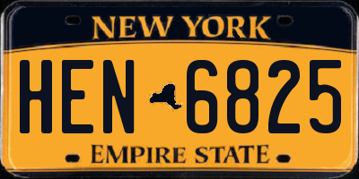 NY license plate HEN6825