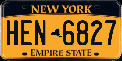 NY license plate HEN6827