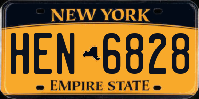 NY license plate HEN6828