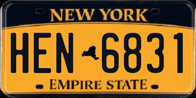 NY license plate HEN6831