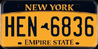 NY license plate HEN6836