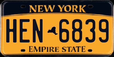 NY license plate HEN6839