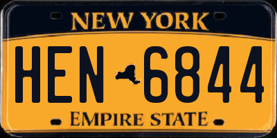 NY license plate HEN6844