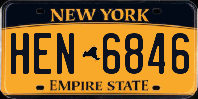 NY license plate HEN6846