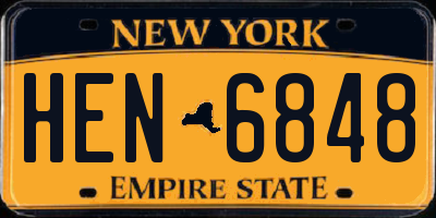 NY license plate HEN6848
