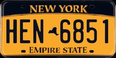 NY license plate HEN6851