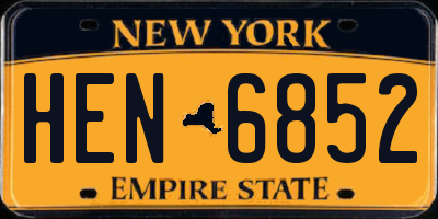 NY license plate HEN6852