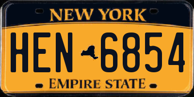 NY license plate HEN6854