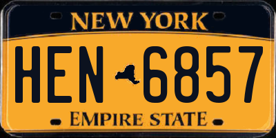 NY license plate HEN6857