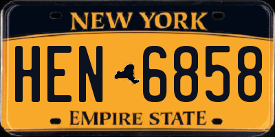 NY license plate HEN6858