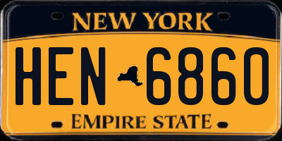 NY license plate HEN6860