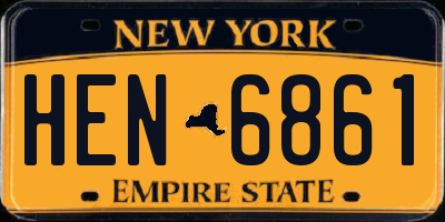 NY license plate HEN6861