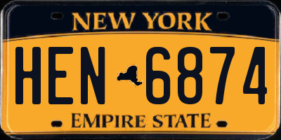 NY license plate HEN6874