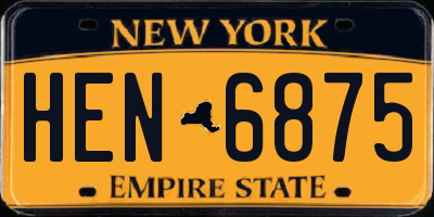 NY license plate HEN6875