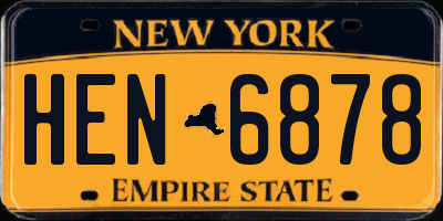 NY license plate HEN6878