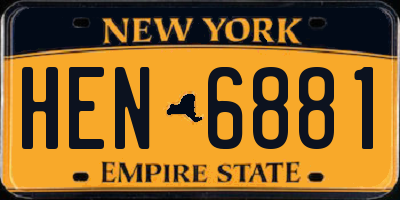 NY license plate HEN6881