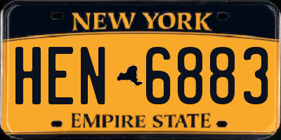NY license plate HEN6883