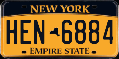 NY license plate HEN6884