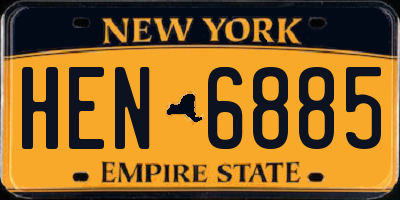 NY license plate HEN6885