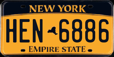 NY license plate HEN6886