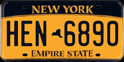 NY license plate HEN6890