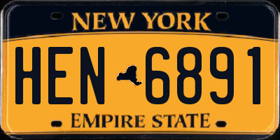 NY license plate HEN6891