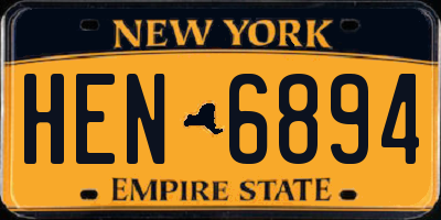 NY license plate HEN6894