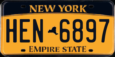 NY license plate HEN6897