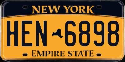 NY license plate HEN6898