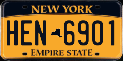 NY license plate HEN6901