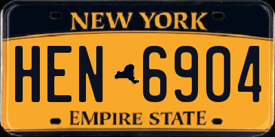 NY license plate HEN6904