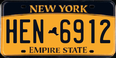 NY license plate HEN6912