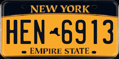 NY license plate HEN6913