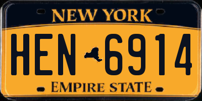 NY license plate HEN6914