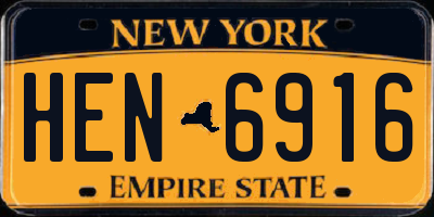 NY license plate HEN6916