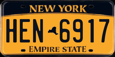 NY license plate HEN6917
