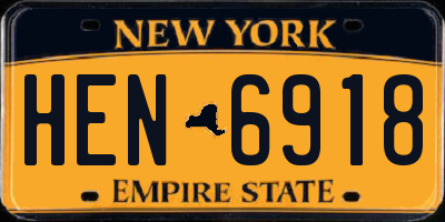NY license plate HEN6918